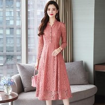 [텐미닛스타일]로맨틱한 페미닌룩 레이스 롱 루이피스 원피스