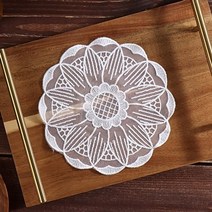 [바보사랑] 018 꽃 모양 원형 화이트 협탁 러그, 상세 설명 참조, 상세 설명 참조, 상세 설명 참조