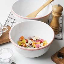 북유럽 감성 핑크 포인트 화이트 믹싱볼(대), 솔직한마케터쿠팡 본상품선택