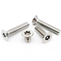 호환 스테인리스 스틸 Torx 플랫 카운터싱크 헤드 칼럼 핀 변조 방지 보안 볼트 나사 M2 M2.5 M3 M4 M5 M6 M8 M10 M12 304, [04] 10pcs M4, [04] 6mm