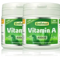 그린푸드 Greenfood Vitamin A 독일 비타민A 4000 IU 180정, 2팩