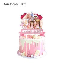 다이소파티용품 홈 풍선 파티스트리머 로봇 게임 생일 축하 식기 세트 종이 접시 컵 빨대 파티 용품 라텍스, 14 Big cake topper-1PC