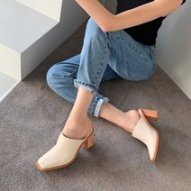 [아이슈즈] 여성뮬 여성블로퍼 하이힐 스퀘어토 65964
