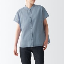 무인양품 MUJI 여성 워싱 강연 프렌치 슬리브 블라우스 BCA31ZZZ