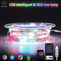 크리스마스오르골 크리스마스 트리 장식 5m10m20m30m usb 블루투스 스마트 led 라이트 문자열 구리 와이어 페어리 화환 램프 앱 원격 제어, IC 레인보우 램프 라인, 20m200LED