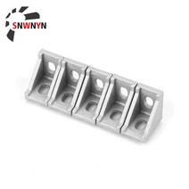 11020pcs 알루미늄 코너 브래킷 피팅 20x20 l 모양 직각 중괄호 커넥터 산업용 알루미늄 프로파일 사용, 20개