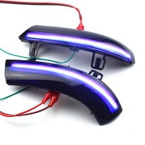 폭스바겐 튜닝 부품 워터 블링크 다이나믹 플로우 사이드 미러 LED 턴 시그널 라이트 VW Passat B5.5 B6 R36 R32 Jetta MK5 Golf 5 GTI Shara, Blue-Yellow