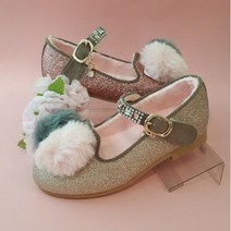 탈렌트키즈 큐빅털방울구두 2001아울렛 안양점/여아 유아 아동 구두 반짝이 큐빅 퍼 겨울 신발