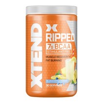 XTEND Ripped BCAA 파우더 체지방 커팅 감소 근육 성장 블루베리 레모네이드 스트로베리 키위 7g BCAA 30회 495g, 2.스트로베리키위, 1개