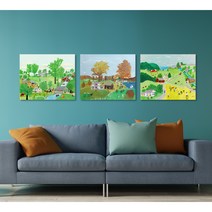 세잔느화실 캔버스액자 3종 1세트 기획전 (47.그랜드마모지스 봄.가을 시리즈)