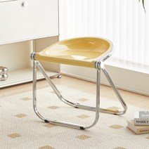 아크릴 투명 접이식 의자, 버터옐로우