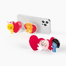 카카오 프렌즈 하트쿠션 그립 톡 거치대 휴대용 핸드폰 손잡이 핑거 홀더 어피치 라이언