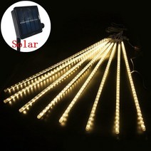 태양광정원등계단조명 옥상조경공사 태양 led 유성우 빛 휴일 문자열 빛 방수 요정 정원 장식 야외 led 거리 화환 크리스마스 장식, 태양 - 따뜻한 흰색, 50cm - 8관