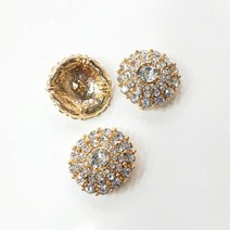 비즈라이프 보석단추 1, 1개, B-0051 25mm크리스탈 원형4구 금도금