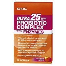 GNC 울트라 250억 CFU 프로바이오틱 컴플렉스 효소 베지테리안 캡슐, 30개입, 1개