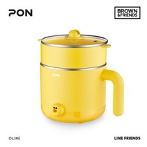 라인프렌즈 스팀쿠커 전기냄비 전기찜기 멀티쿠커 라면포트 브라운 샐리