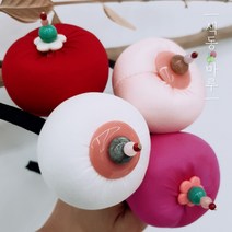 본견 호박 원석 머리띠 유아머리띠 여아한복머리띠