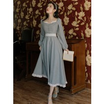 개화기 의상 경성의상 졸업사진 봄 새로운 여성 드레스 궁전 스타일 허리 퍼프 슬리브 롱 스커트