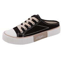 남여 반블로퍼 뮬 스니커즈 운동화 슬리퍼 캔버스 슬립온 운동화 통굽 무지 베이직