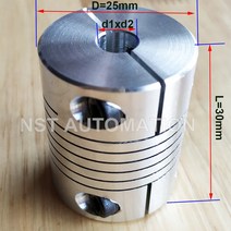 CNC 플렉시블 커플링 샤프트 커플러 스테퍼 모터 커넥터D25 L30 Jaw 알루미늄 합금, 10 8x12