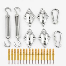 천막 야외 방수 그늘 항해 그늘 정원 해변 캠핑 테라스 풀 텐트 천막, Accessories 4+3x6m