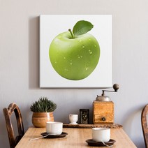 [인메이블] 돈들어오는 푸른 사과 그림 액자 대형 캔버스 생기 과일 주방 거실 풍수 인테리어 선물, 32.[I]물방울 그린사과, 캔버스 액자