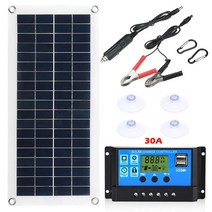 ed 차량용 간판 전광판 300W 태양 전지 패널 키트 10-60A 컨트롤러가 있는 완전한 12V USB 가정용 야외 배, 한개옵션1, 06 30A Solar Panel Kit