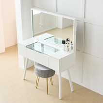 파로마 원데이 콘솔 수납 입식 화장대 1000 PJ1713, 쁘띠스퀘어 베이지, 화이트