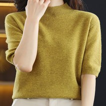 조이스샵/ 미오23 반팔 반팔목티 여성 봄 여름 여름티 모크넥 니트티 반팔티 반팔티셔츠 터틀넥 니트티셔츠 티셔츠 가을 여자 목 봄티 봄티셔츠 기본티 반폴라 라운드티