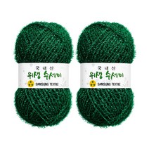 울클럽 사각 웨이브 수세미 DIY 위생수세미실 2볼세트(동영상제공), 704 딥그린