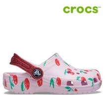 크록스 아동 샌들 42- 207150-6GD Kids Classic Food Print Clog Ballerina Pink