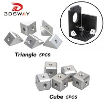 3DSWAY 5 3D 프린터 부품 M3 스크류 너트 브래킷 고정 블록 시트 Openbuild 알루미늄 삼각형 큐브 DIY 액세서리, Cube 5pcs