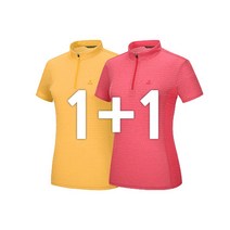 [집업 1+1] 여성 멜란지 반팔 등산티셔츠 P-504 여름 냉감티 집업티 등산복