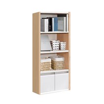 PET 4단600 수납 책장 MH, 화이트