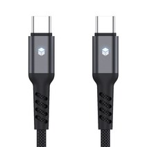 아이엠듀 PD C to C 60W C타입 고속충전케이블 LED 플렉시블, 블랙, 30cm