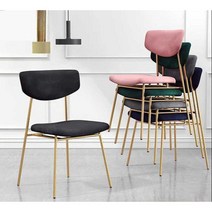 고급식당의자 골드레그 북유럽 레스토랑 등받이 의자, 골든 다크그린