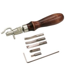 grooving device diy leather tool for the edge of skin leather 공예 스티칭 망치 접기 가죽 작업 도구, 갈색