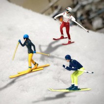 3pcs ho 87 미니 스키 그림 테이블 장면 철도 용품 장식품, c