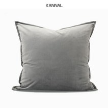 럭셔리 모던 실크벨벳 그레이 소파쿠션 KANNAL, 55 × 55cm커버 + 그레이 사각