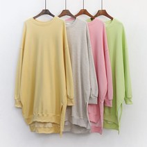 아이우먼 빅사이즈사랑해요 G398L201 파스텔롱언발맨투맨 GR