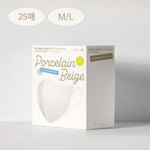 누이누아 이주빈 여름 새부리형 V라인 컬러마스크 아이테라 라이트핏 포슬린베이지 대형 25매, 단품, 단품