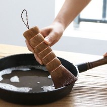 핸드메이드 천연 야자 냄비 브러시 웍 무쇠솥 솔 주방, 2개 세트