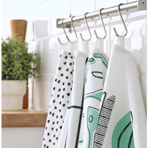 이케아 RINNIG 린니그 행주 화이트/그린/패턴 45x60 cm ikea kitchen towels 4 p 세트, 2 세트