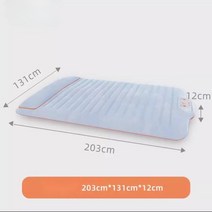 에어 매트리스 싱글 더블 바닥 침대 휴대용 접이식 야외 캠핑 풍선 슬리핑 패드, 대형 하늘색