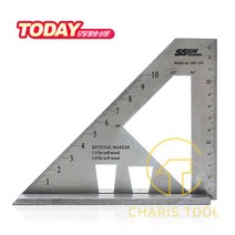 SSENKOREA 다기능 각도기 MS-130 각도자 멀티 스퀘어 45도 90도 직각자 선긋기 직각작업 양면 눈금 스테인리스 카리스툴