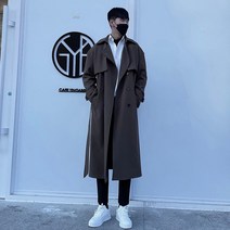 하프 트렌치코트 남성 코트 오버사이즈 잉글리쉬 코트