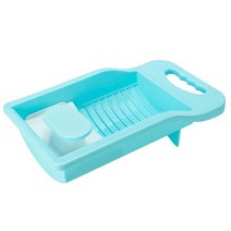 돌빨래판 나무 세탁물 용 두꺼운 PP 속옷 양말 세탁판 휴대용 보드 가정용 기숙사 여행용 세면대, 01 Blue