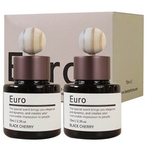 유로 차량용 방향제 디퓨저 70ml x 2 + 차량용 거치대 + 우드볼, 우디벨리
