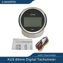 타코메타 타코미터 RPM 게이지 속도 측정기 kus 85mm 시간 가 있는 rev 보트, 디지털 8kbs