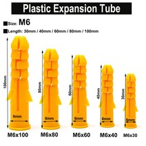 웨지앙카 동공 케미칼 세트 스트롱 드롭인 앙카 m6 벽 플라스틱 벽 앵커 볼트 벽, 50개 m6x60